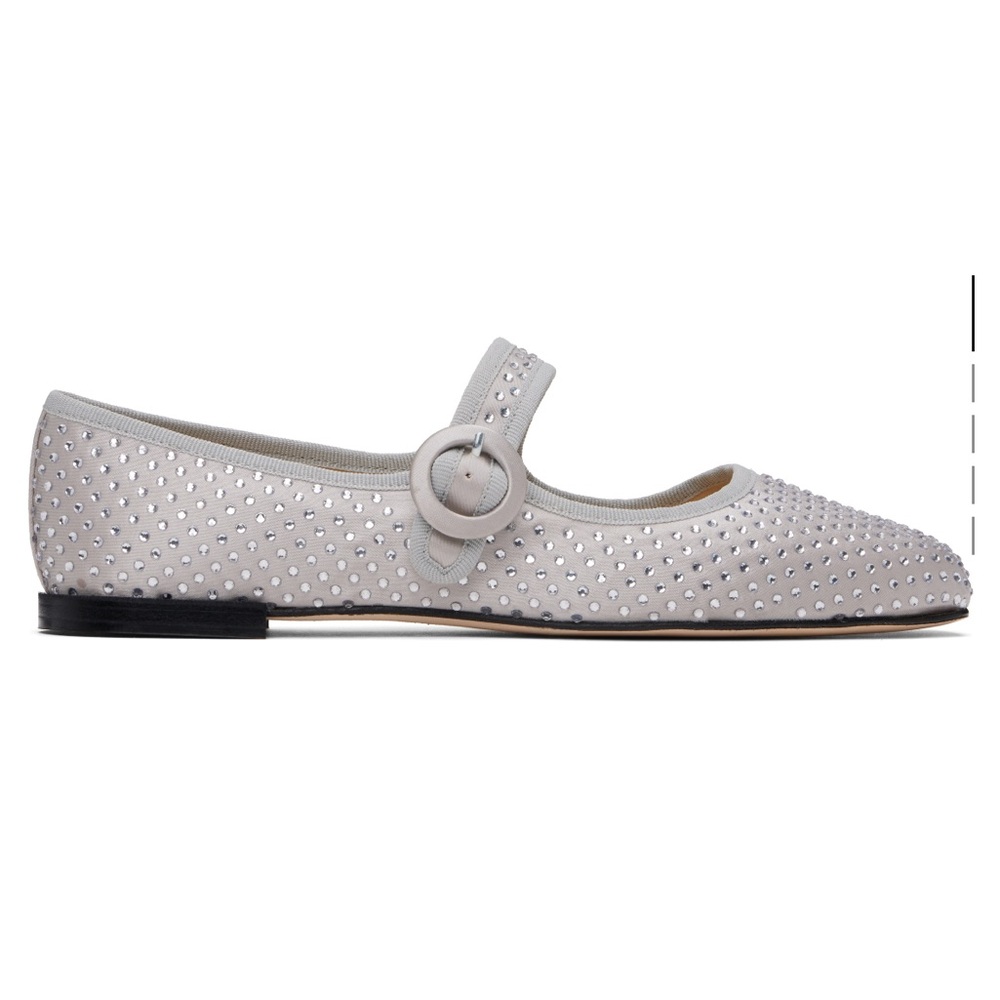 NWB Repetto Gray and Silver Georgia Mary Jane Ballerina Flats - Picture 3 of 9